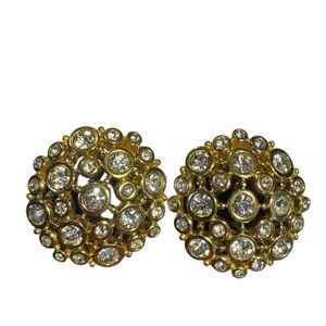 Elegant Gold and Swarovski Crystal Clip-On Earrings